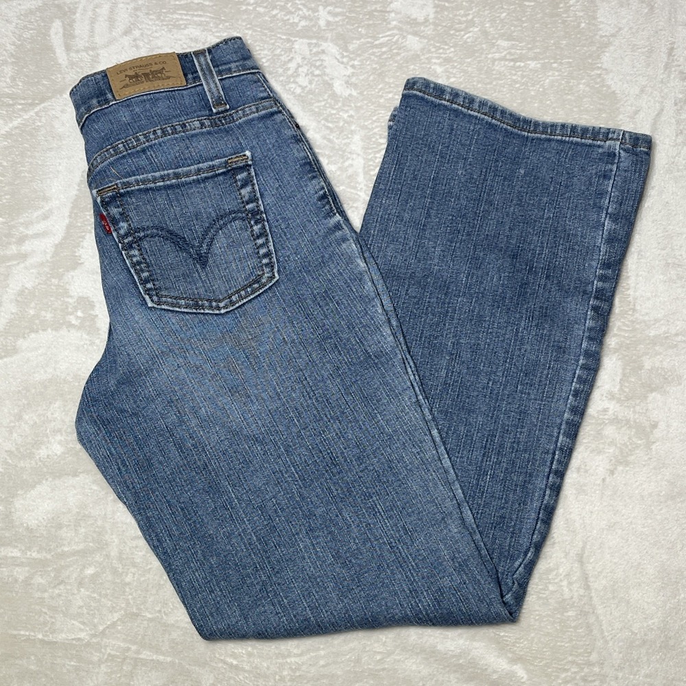 Levi 512 Perfectly Slimming Boot Cut Denim Jeans Size 4P Vintage '08 26x28 1/2